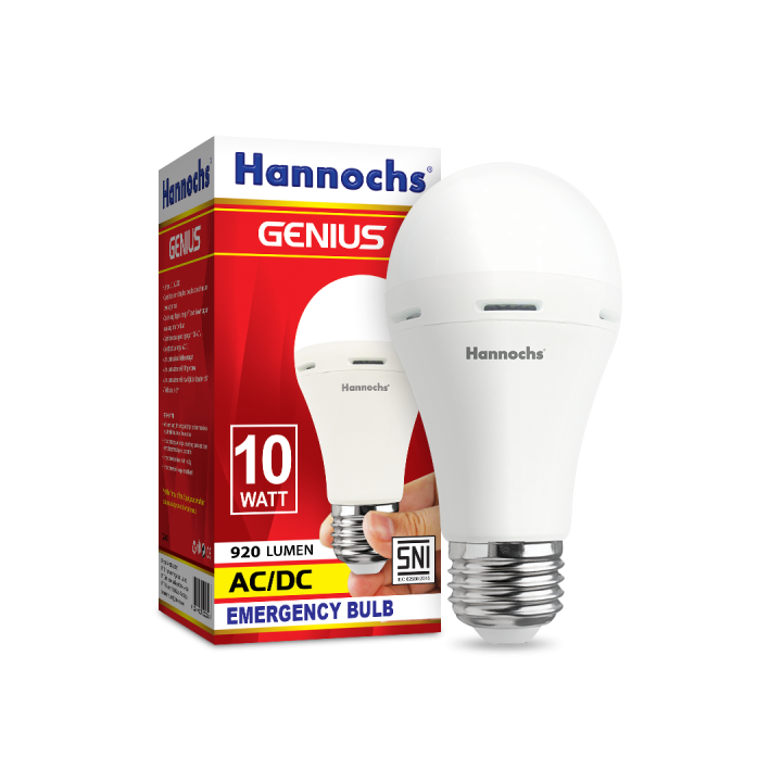 Hannochs LED Emergency AC/DC Genius 10 watt CDL Cahaya Putih