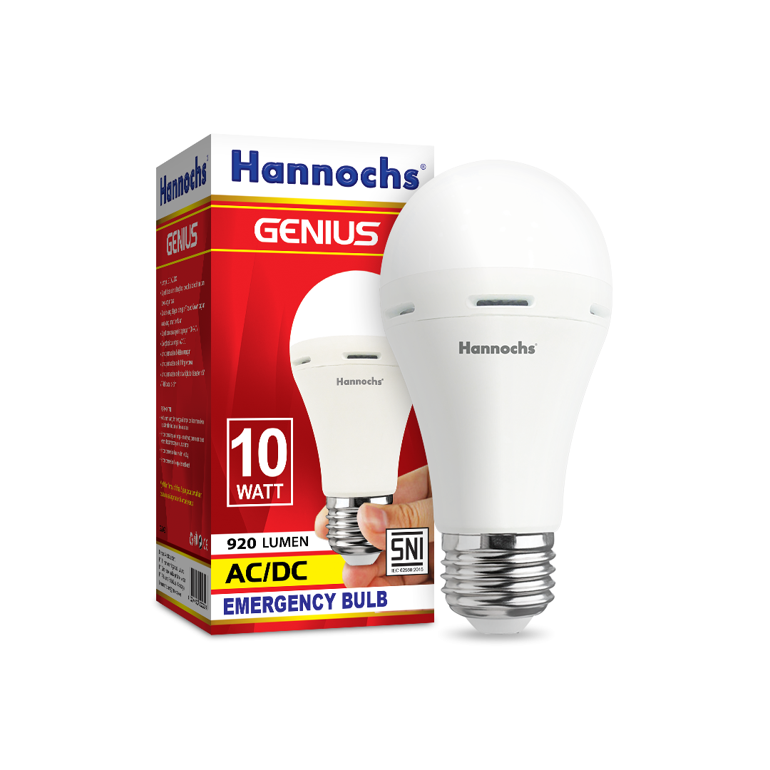 Hannochs LED Emergency AC/DC Genius 10 watt CDL Cahaya Putih