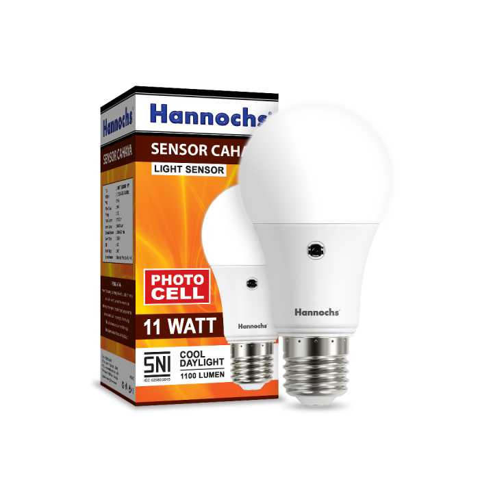 Hannochs LED Light Sensor / Sensor Cahaya 11 watt CDL Cahaya Putih