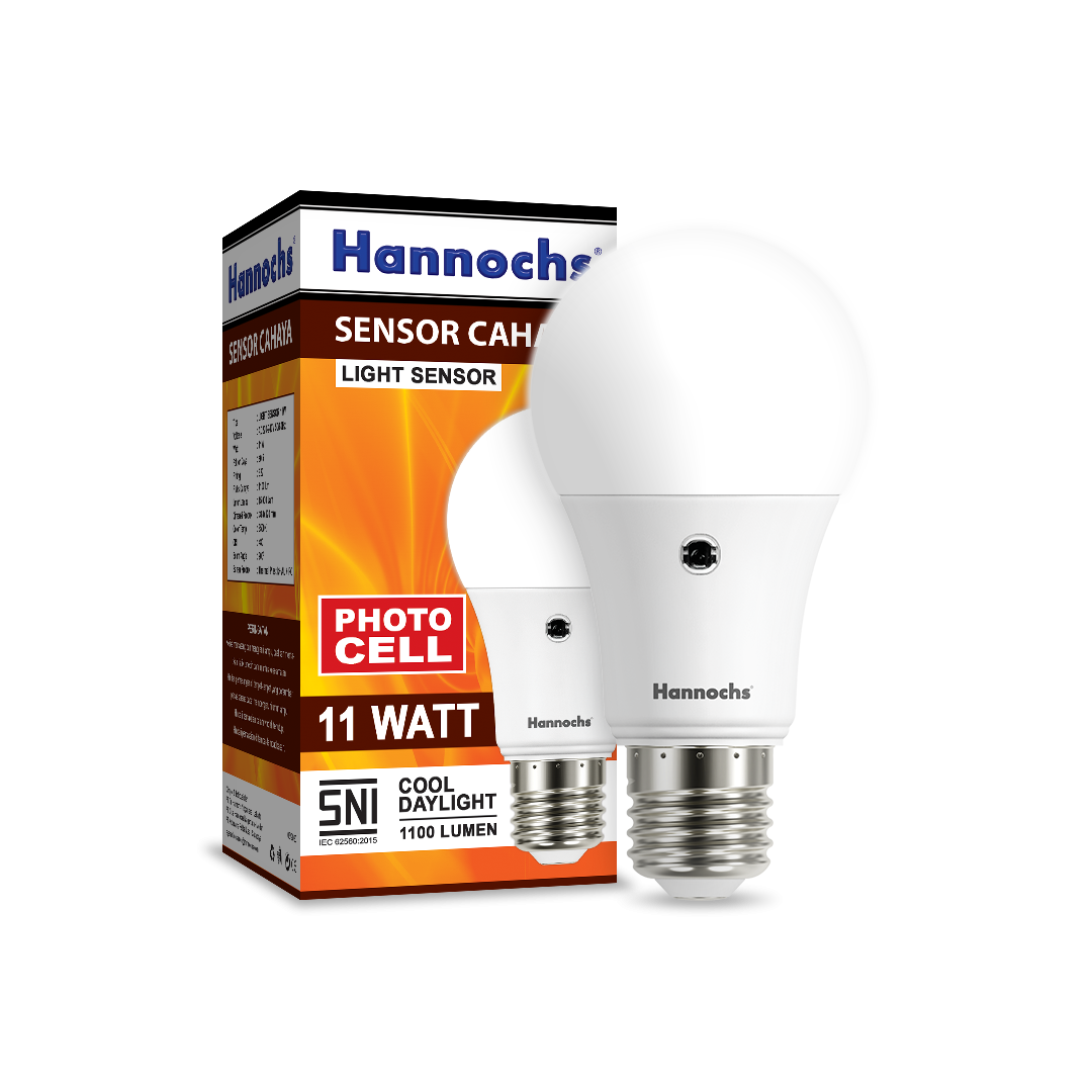 Hannochs LED Light Sensor / Sensor Cahaya 11 watt CDL Cahaya Putih 