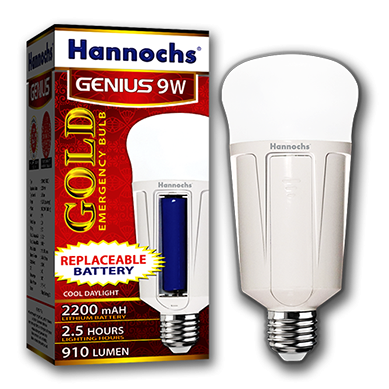 Hannochs LED Emergency Bulb Genius Gold battery replaceable