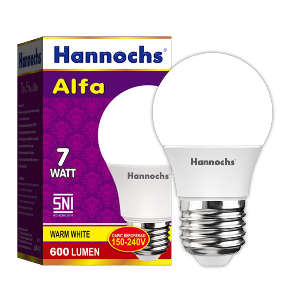 Hannochs Lampu LED Alfa 7 watt WW Cahaya Kuning 