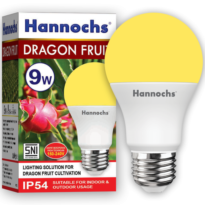 Hannochs Lampu LED Dragon Fruit 9 watt WW Cahaya Kuning