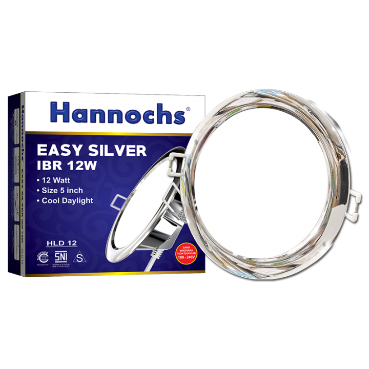 Hannochs Lampu LED Easy Silver IBR 12 watt CDL Cahaya Putih