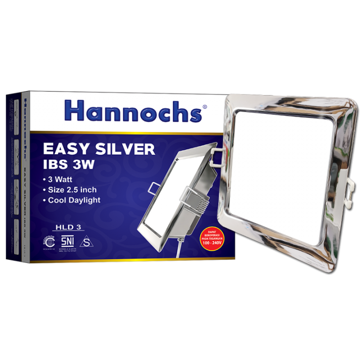 Hannochs Lampu LED Easy Silver IBS 3 watt CDL Cahaya Putih