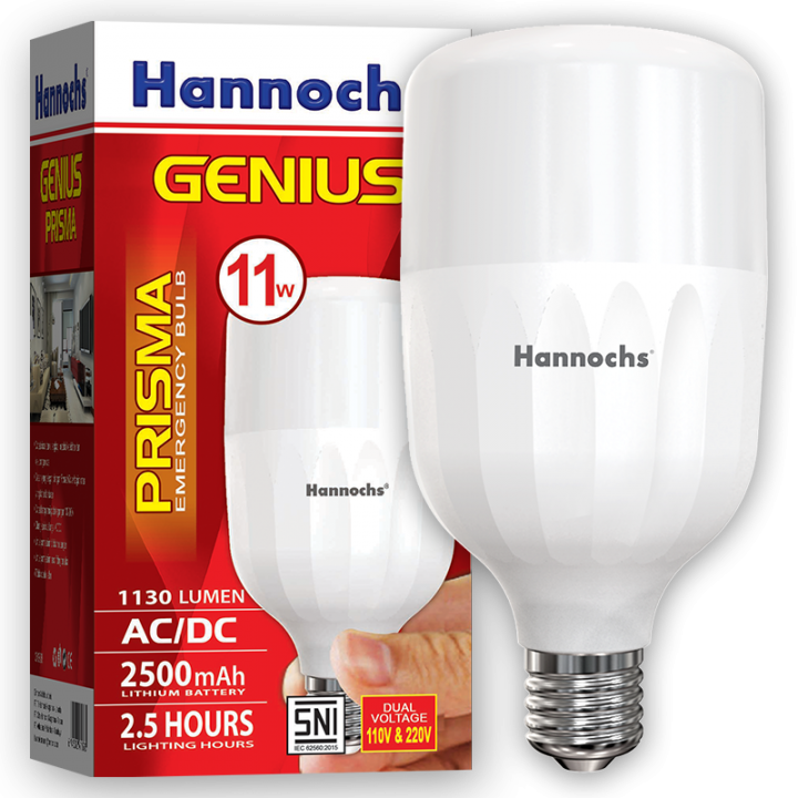 Hannochs LED Emergency Genius Prisma 11 watt CDL Cahaya Putih